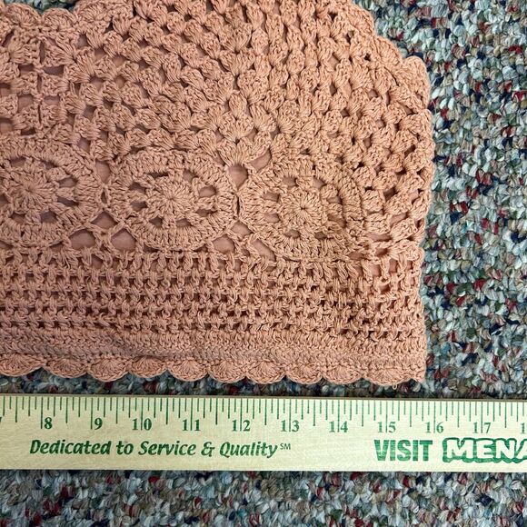 Taylor & Sage NWT Mauve Orange Crochet Cropped Back Button Bralette Top Size L - Picture 11 of 14